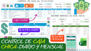 CONTROL DE CAJA CHICA EN EXCEL DIARIO Y MENSUAL