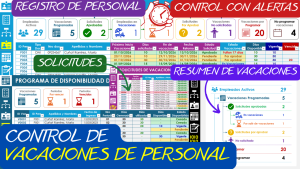 CONTROL DE VACACIONES DE PERSONAL EN EXCEL